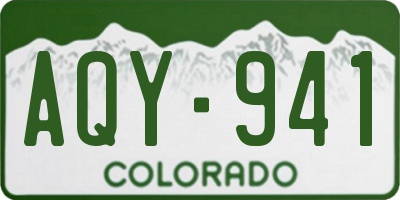 CO license plate AQY941