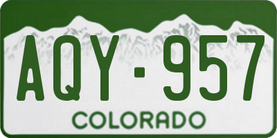 CO license plate AQY957
