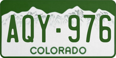 CO license plate AQY976