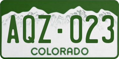 CO license plate AQZ023