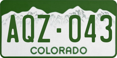 CO license plate AQZ043