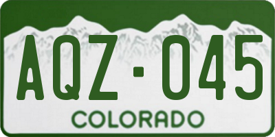 CO license plate AQZ045