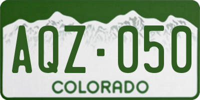 CO license plate AQZ050