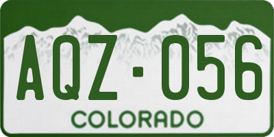 CO license plate AQZ056