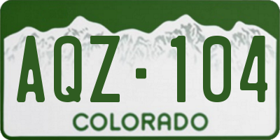 CO license plate AQZ104