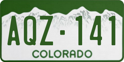 CO license plate AQZ141