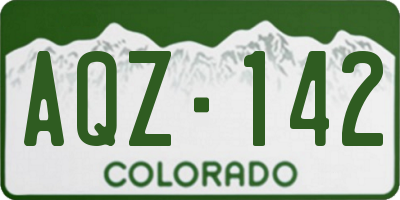 CO license plate AQZ142
