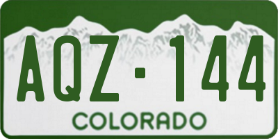 CO license plate AQZ144
