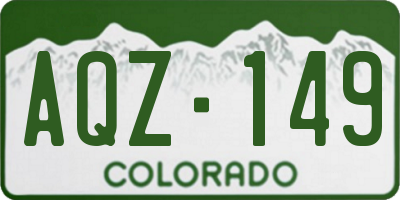 CO license plate AQZ149