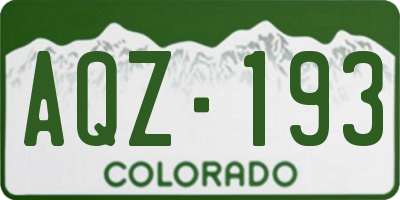 CO license plate AQZ193