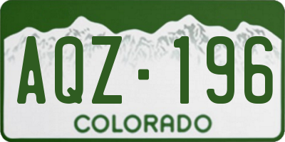 CO license plate AQZ196