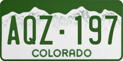 CO license plate AQZ197