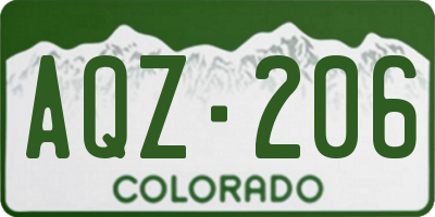 CO license plate AQZ206