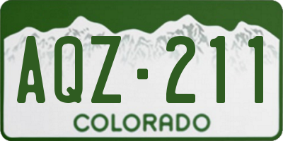 CO license plate AQZ211