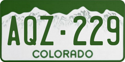 CO license plate AQZ229