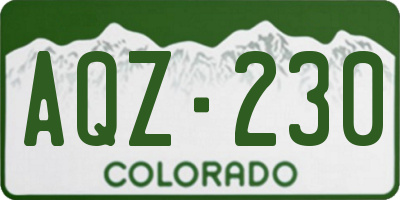 CO license plate AQZ230
