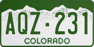 CO license plate AQZ231