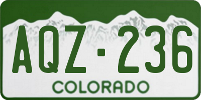 CO license plate AQZ236