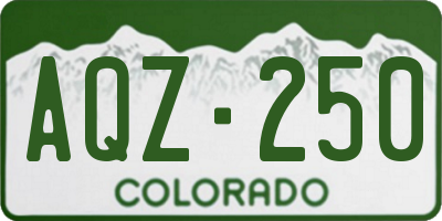 CO license plate AQZ250