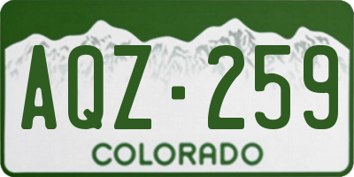 CO license plate AQZ259