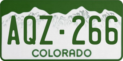 CO license plate AQZ266