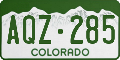 CO license plate AQZ285