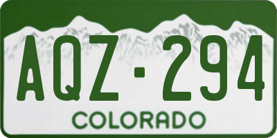 CO license plate AQZ294