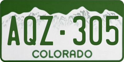 CO license plate AQZ305