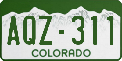 CO license plate AQZ311