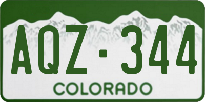 CO license plate AQZ344
