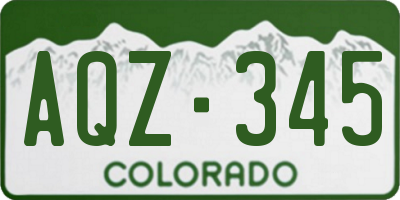 CO license plate AQZ345