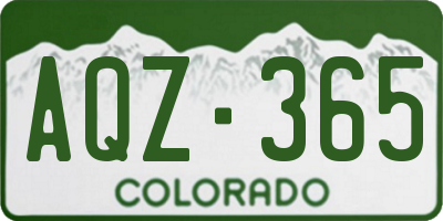 CO license plate AQZ365