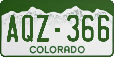CO license plate AQZ366