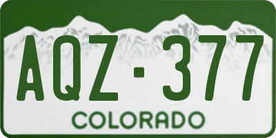 CO license plate AQZ377