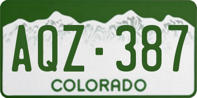 CO license plate AQZ387