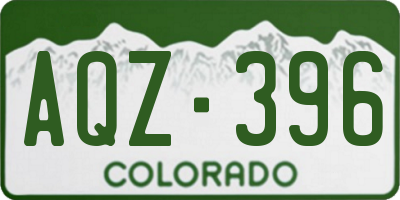 CO license plate AQZ396