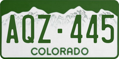 CO license plate AQZ445