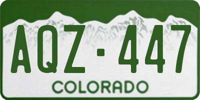 CO license plate AQZ447