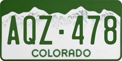 CO license plate AQZ478