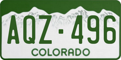 CO license plate AQZ496