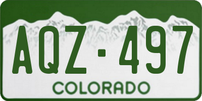 CO license plate AQZ497