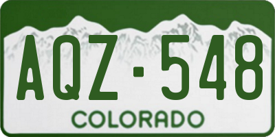 CO license plate AQZ548