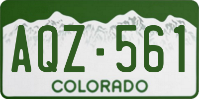 CO license plate AQZ561