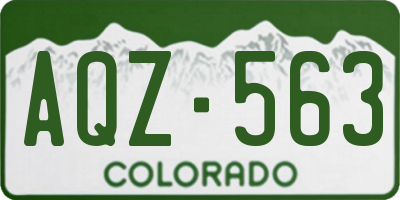 CO license plate AQZ563