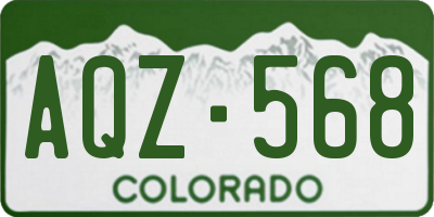 CO license plate AQZ568