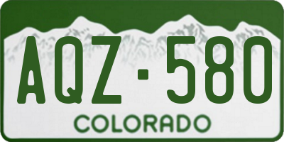 CO license plate AQZ580