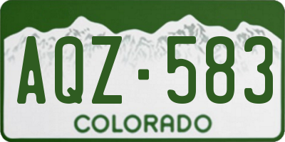 CO license plate AQZ583
