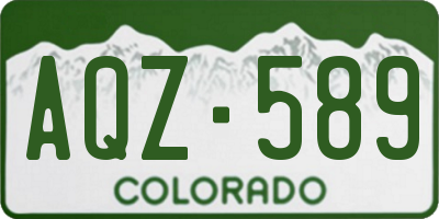 CO license plate AQZ589