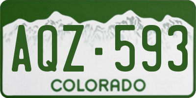 CO license plate AQZ593