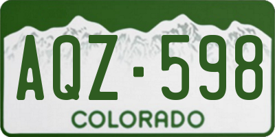 CO license plate AQZ598